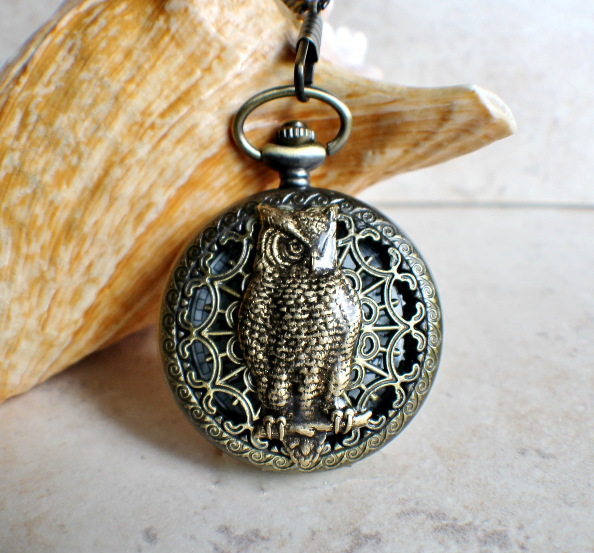 IMG_2395.jpg Owl Pocket Watch Mechanical - Image 1