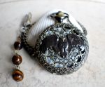 Owl pocket watch, mens pocket watch with flying owl mounted on front case - Image 2