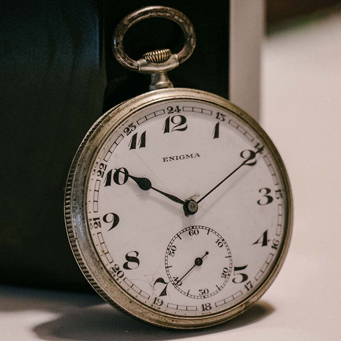 IMG_2826.jpg Vintage 1930s Enigma Pocket Watch - RARE Art-deco Antique Watch - Image 1