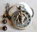 Lion Battery Operated Pocket Watch in Bronze - Image 2