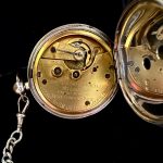 J W BENSON SILVER POCKET WATCH & CHAIN / FOB - Image 2