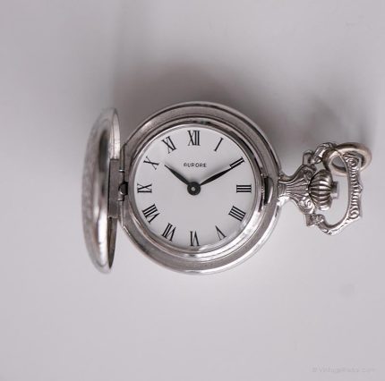 Vintage Aurore Mechanical Pocket Watch | Tiny Medallion Watch for Her