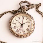 Vintage Eiffel Tower Pocket Watch | Elegant Vest Watch