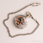 Vintage Stag Pocket Watch | Silver-tone Nature Pocket Watch