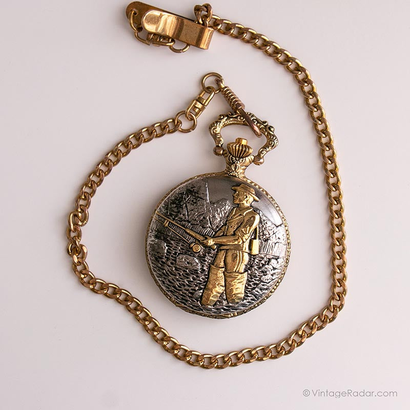 IMG_8395_7a6292c2-de02-456a-8d2f-720ffd4c7f20.jpg Vintage Fisherman Pocket Watch | Fishing Gift Watch for Men - Image 1