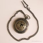Vintage Dragon Pocket Watch | Gold-tone Vest Watch with Black Details - Image 2