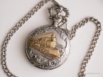 Vintage Railway Pocket Watch | Silver-tone Train Watch by Watch-it - Image 3