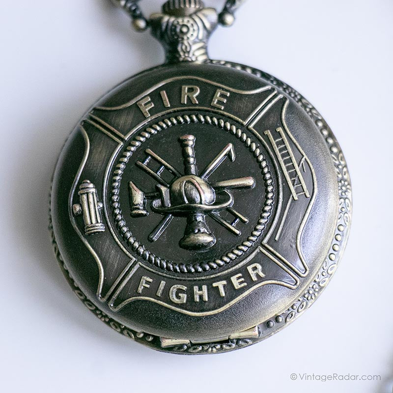 IMG_8598_42ecc286-3406-47f3-a969-64025ee272a5.jpg Vintage Firefighter Pocket Watch | Firefighter Gift Watch - Image 1