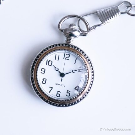 Vintage Tiny Pocket Watch | Two-tone Pocket Watch for Him or Her