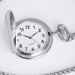 Vintage Silver-tone Pocket Watch | 45mm White Dial Railroad Watch for Him