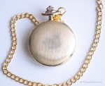 Vintage Gold-tone Pocket Watch | Elegant Vest Watch for Men Quartz - Image 4