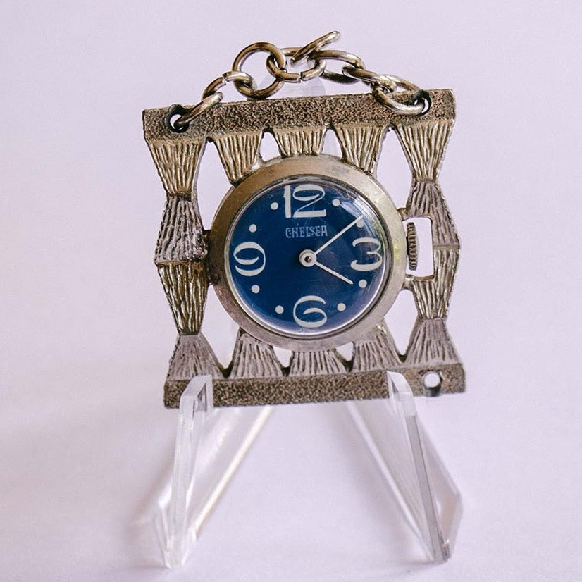 IMG_8989.jpg Blue Chelsea Pocket Watch Pendant for Women | Wedding Jewelry for Women - Image 1