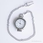 Vintage Minimalist Pocket Watch | Silver-tone Train Watch - Image 5