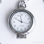Vintage Minimalist Pocket Watch | Silver-tone Train Watch - Image 6