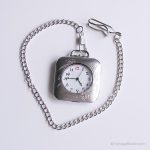 Vintage Square Pocket Watch | Collectible Floral Pocket Watch - Image 5
