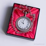 Vintage Elegant Pocket Watch | Silver-tone Vest Watch Roman Numerals - Image 4