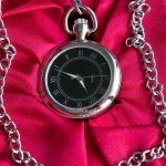 Vintage Luxury Black-Dial Pocket Watch | Elegant Silver-tone Pocket Watch