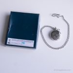 Vintage Minimalist Silver-tone Pocket Watch | Sketched Pocket Watch - Image 6