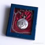 Vintage Silver-tone Royal Pocket Watch with Coat of Arms Design - Image 4