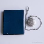 Vintage Silver-tone Royal Pocket Watch with Coat of Arms Design - Image 9