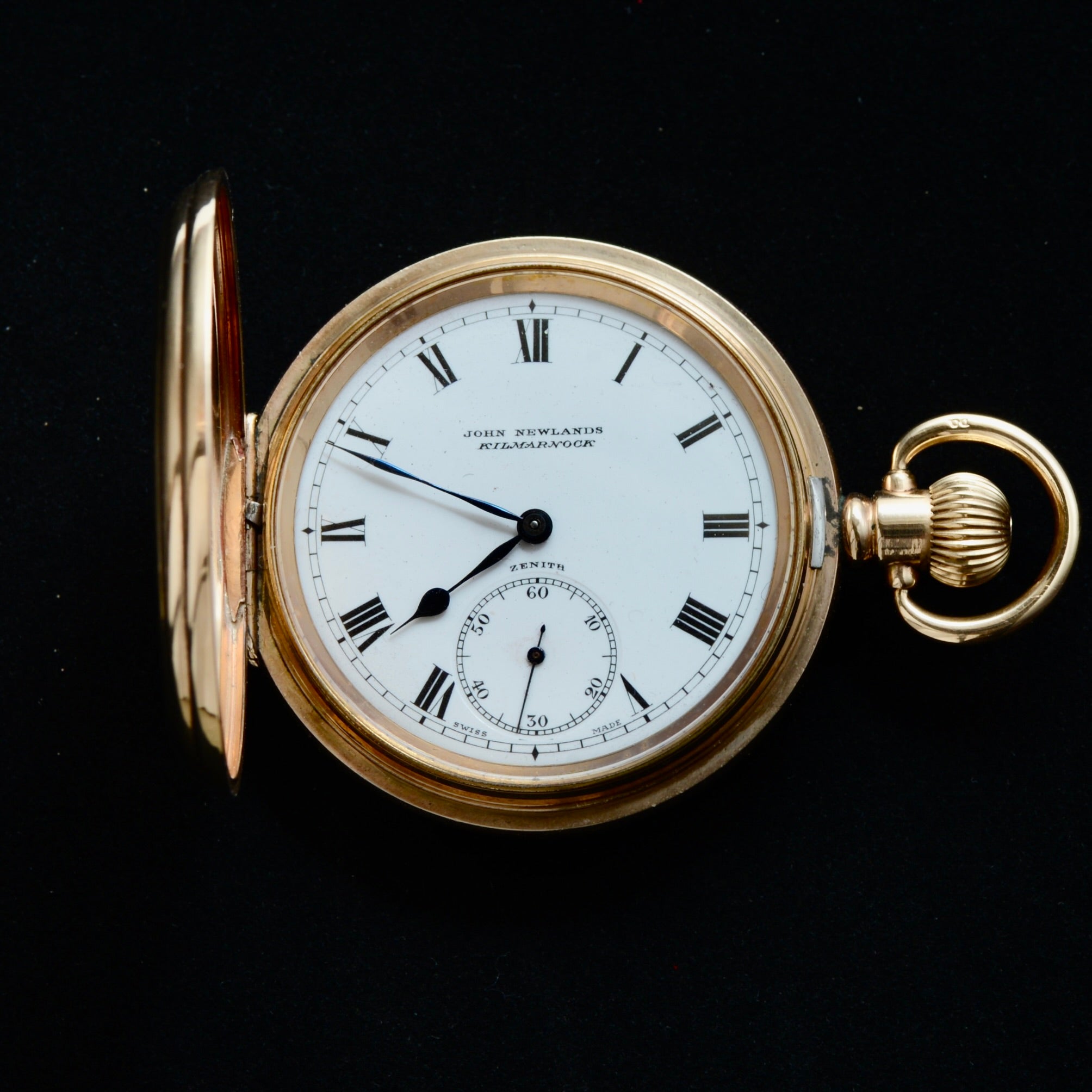 NKN_9109_034c198a-45c7-455f-879d-1e6f37edbed3.jpg ZENITH FULL HUNTER POCKET WATCH ?C JOHN NEWLANDS, KILMARNOCK - Image 1
