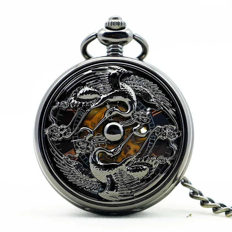 S99c4453729274db0969baf7e8832f80aw.jpg Mechanical Crane Pocket Watch - Image 1