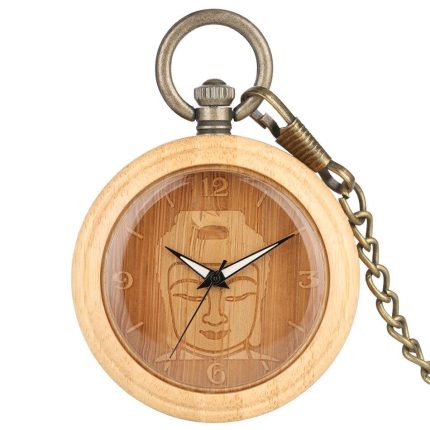 Wooden Pocket Watch Buddha