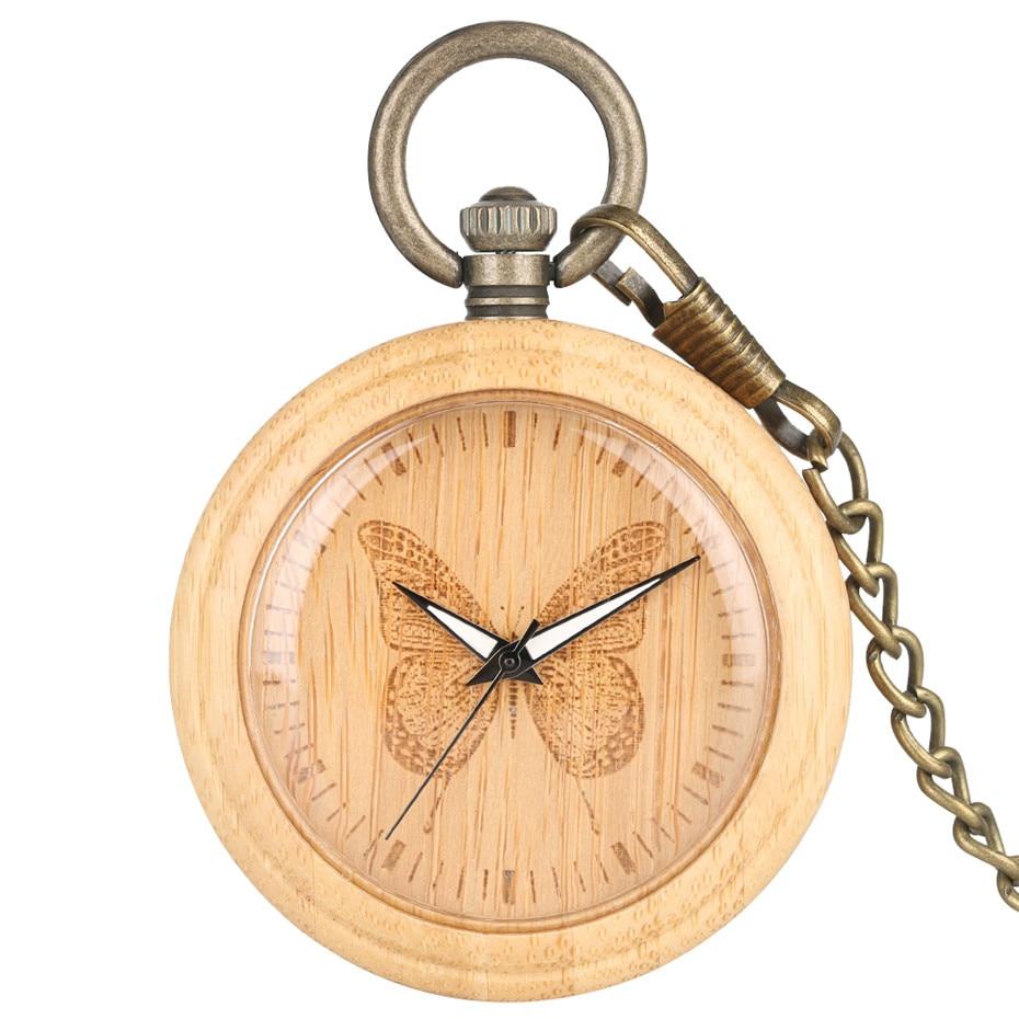 Wooden-Pocket-Watch-Butterfly.jpg Wooden Pocket Watch Butterfly - Image 1