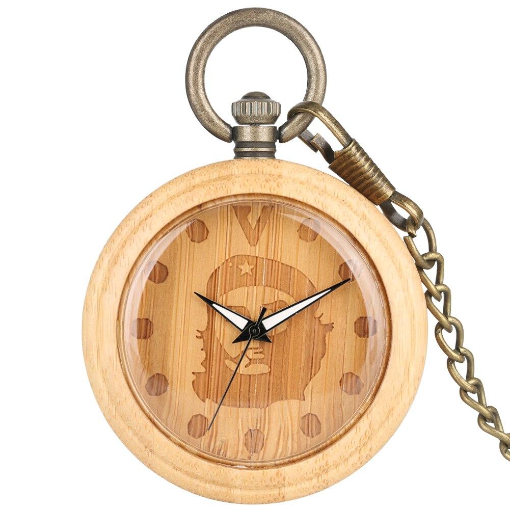 Wooden-Pocket-Watch-Che-Guevara.jpg Wooden Pocket Watch Che Guevara - Image 1