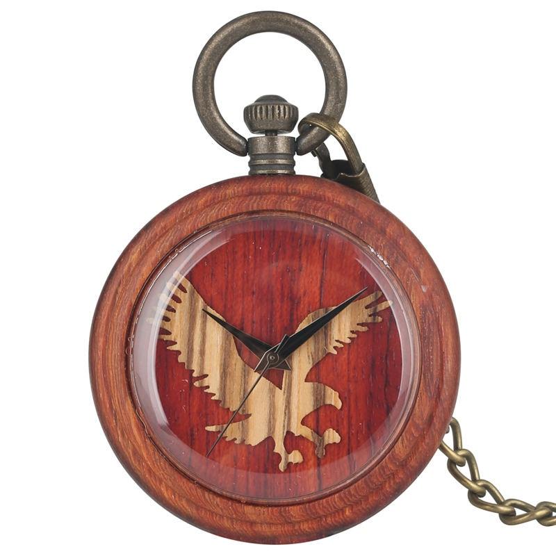 Wooden-Pocket-Watch-Eagle.jpg Wooden Pocket Watch Eagle - Image 1