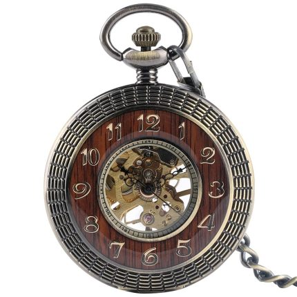 Wooden Pocket Watch Half-Hunter