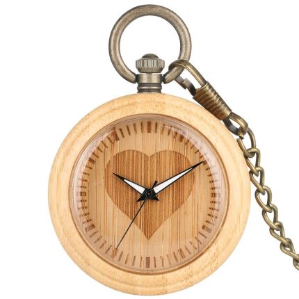 Wooden Pocket Watch Heart