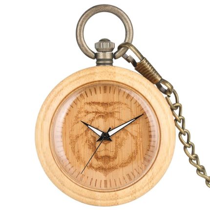 Wooden Pocket Watch Lion
