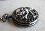Black Skull and Crossbones Mechanical Pocket Watch - Image 3