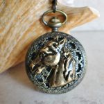 Horse battery operated pocket watch.