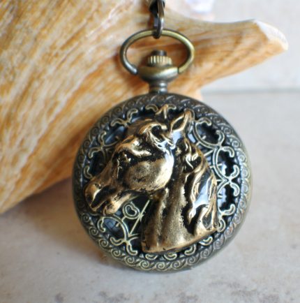 Horse battery operated pocket watch.