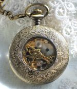 Bronze dragon pocket watch, men's mechanical  pocket watch with dragon watch fob. - Image 5