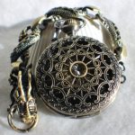 Bronze dragon pocket watch, men's mechanical  pocket watch with dragon watch fob.