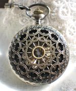 Bronze dragon pocket watch, men's mechanical  pocket watch with dragon watch fob. - Image 3