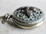 Bumble bee pocket watch,  men's bumble bee pocket watch with tiger eye beads on watch chain - Image 3