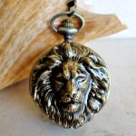 Lion Head Mechanical Pocket Watch