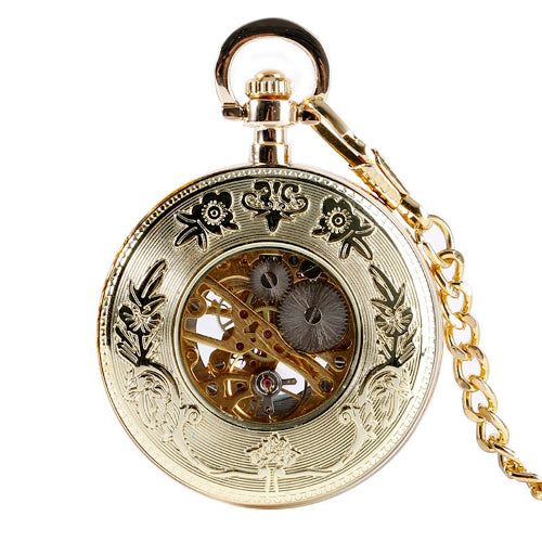 montre-a-gousset-mecanique-imperiale-doree-arriere.jpg Mechanical Pocket Watch Train - Image 1